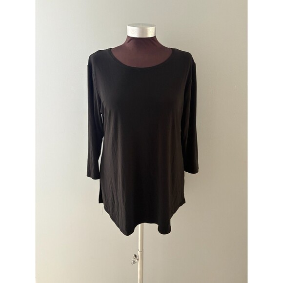 Sympli Tunic Top Size 10 Black Jersey Stretch Capsule Minimalist Travel Cocktail - Picture 1 of 16